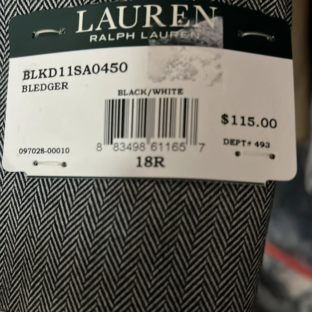 Ralph Lauren Boys Houndstooth Suit Jacket Blazer Jacket 18 Gray